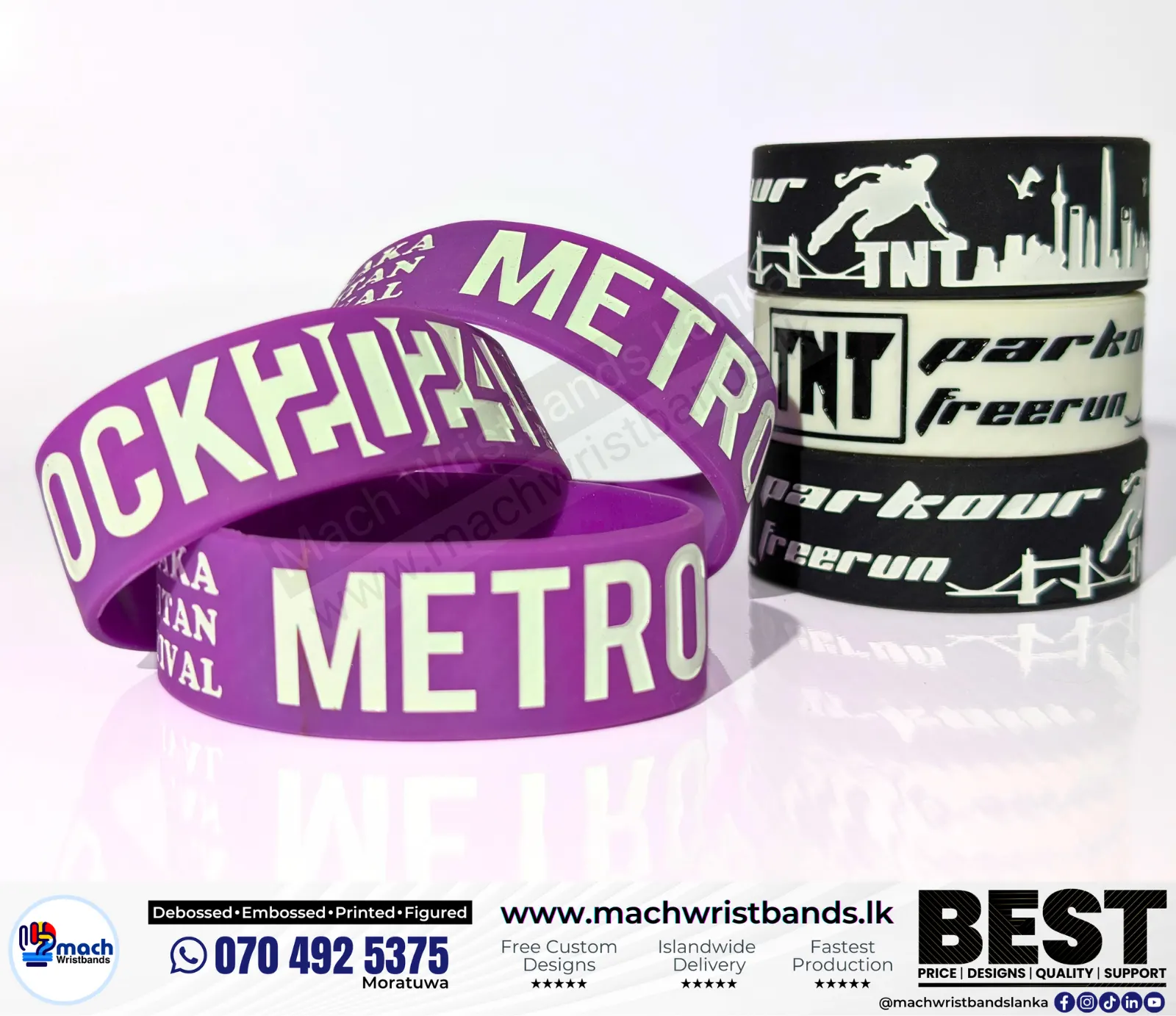 Figured custom wristbands Sri Lanka